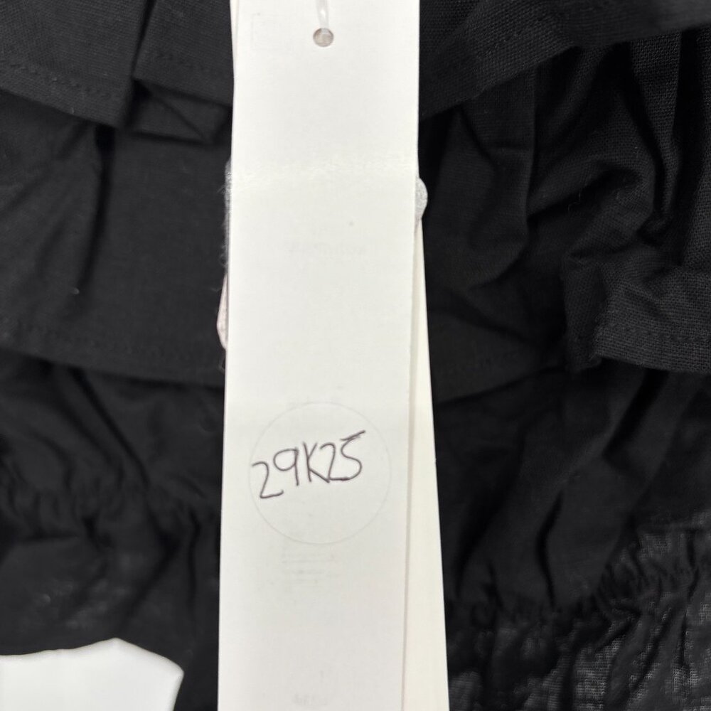 Aqua Women's Linen-Blend Tie Straps Ruffle Cropped Tank Top Black Size M NWT - Picture 6 of 7